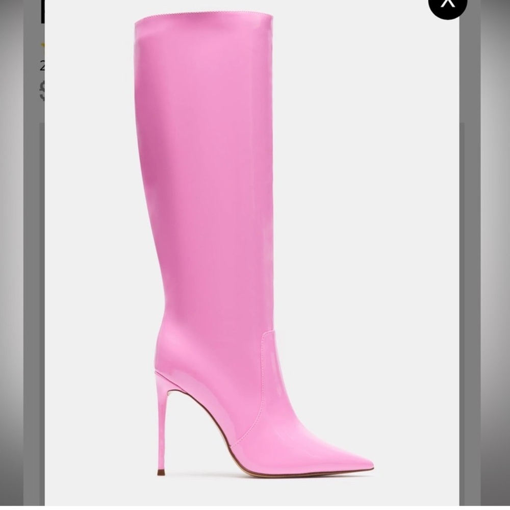 Steve Madden Glossy Bubblegum Pink Heel Boots